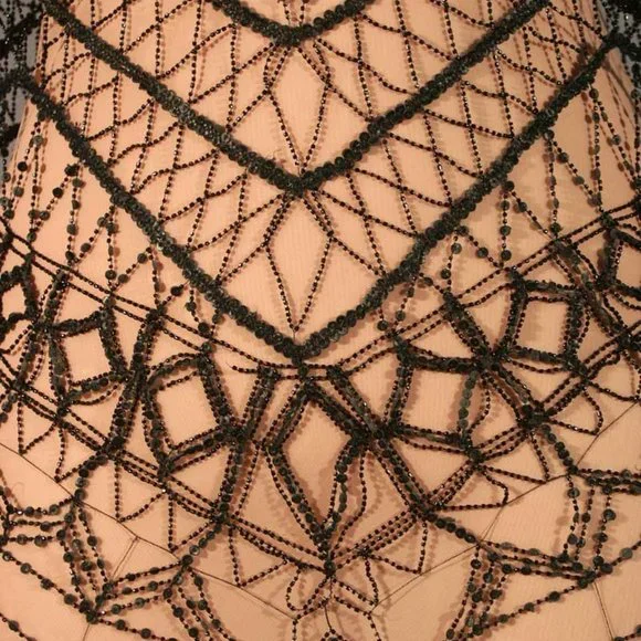 GUY LAROCHE HAUTE COUTURE BEADED DRESS 38/2-4 $9K LUXE BLACK EVENING GOWN & SLIP - Picture 5 of 10